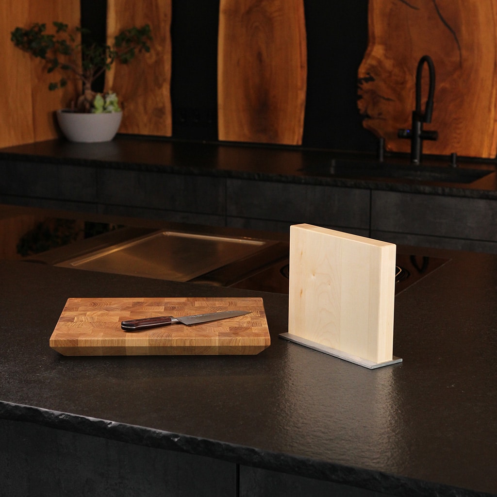 Maple Magnetic Knife Block handcrafted solid wood magnetic knife block