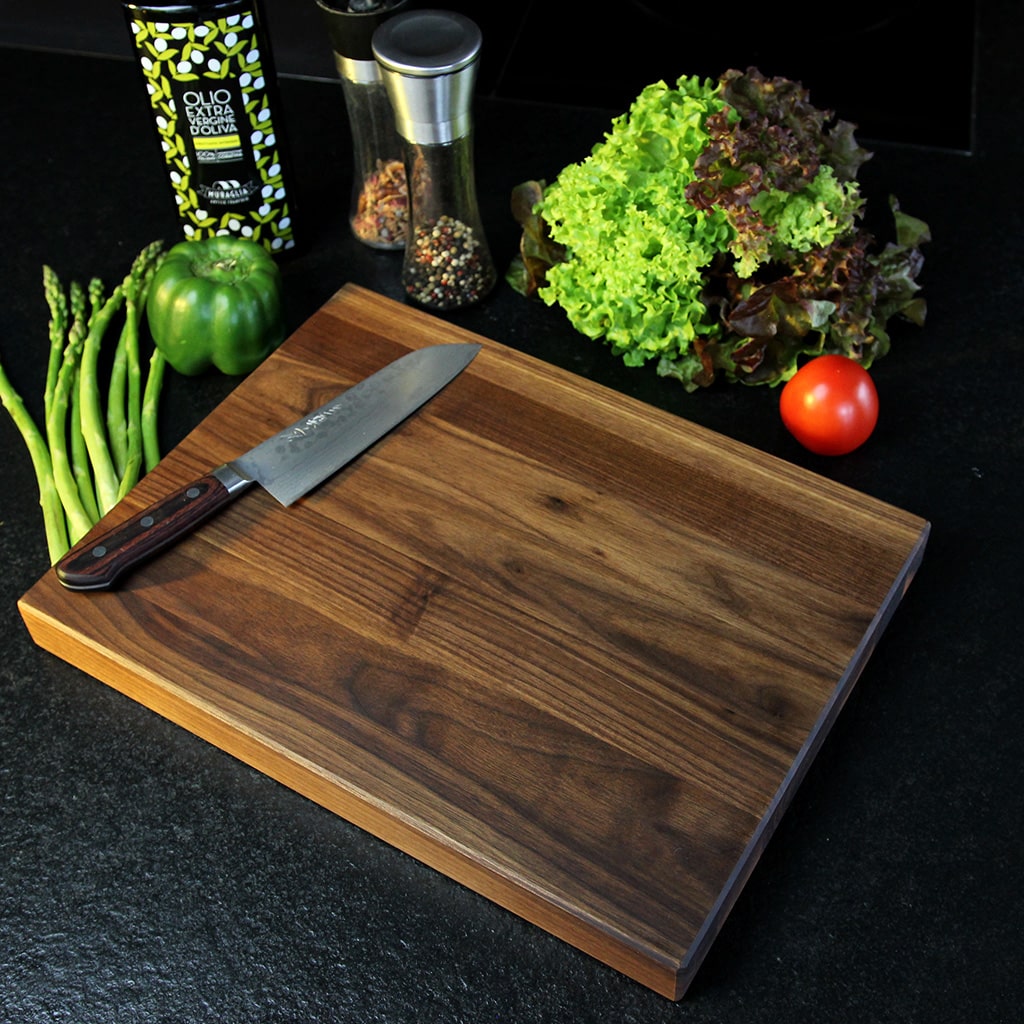 Solid Walnut Cutting Board detail view