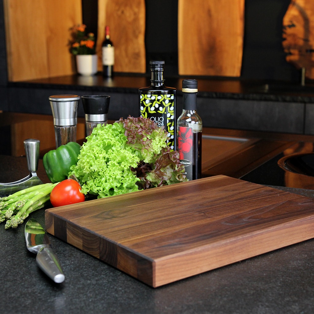 Solid Walnut Cutting Board detail view